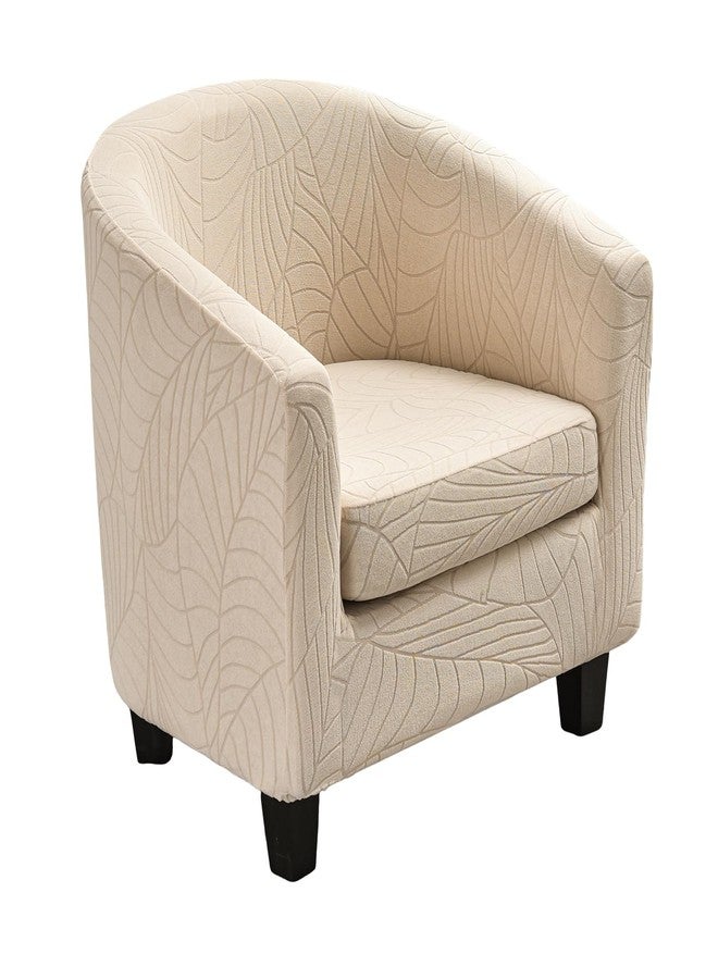 NILUOH Club Chair Slipcover 2 Piece Soft Stretch Tub Chair Cover Barrel Chair Covers Armchair Covers Spandex Couch Covers Furniture Protector for Bar Counter Living Room,Jacquard Beige - Image 1